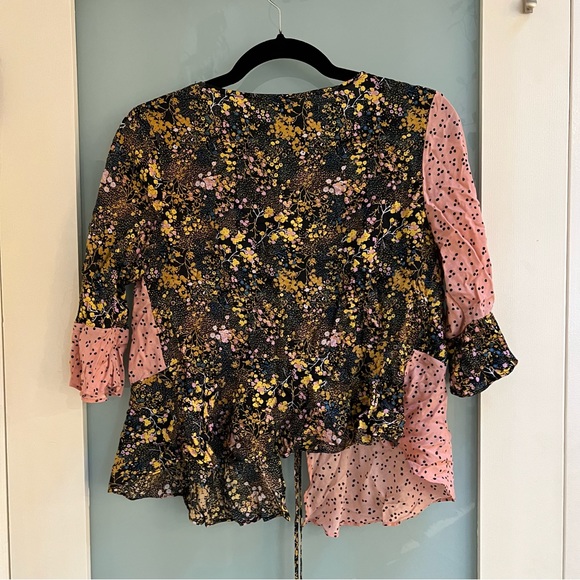 UO Floral Print Wrap Top - Picture 2 of 5
